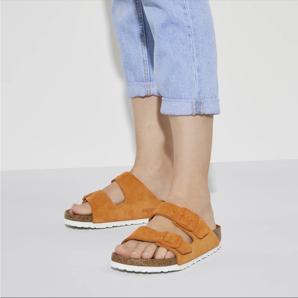 Birkenstock Arizona Suede Soft bed Orange Sz8